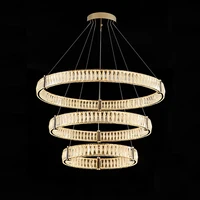 led chandelier 3 layer gold silver crystal lustre dimmable hanging lamps suspension luminaire lampen for foyer dinning room