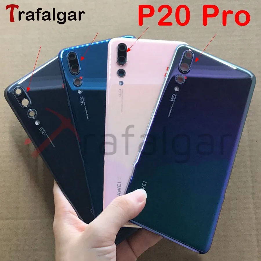 Для huawei P20 Pro Задняя стеклянная крышка батареи задняя дверь Корпус чехол панель для huawei P20 Pro Задняя стеклянная крышка с объективом камеры