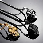 Популярная новинка панк Мужская властная модная подвеска в стиле хип-хоп с черепом Ретро готическое Очаровательное ожерелье для вечеринки ювелирное изделие на Хэллоуин подарок