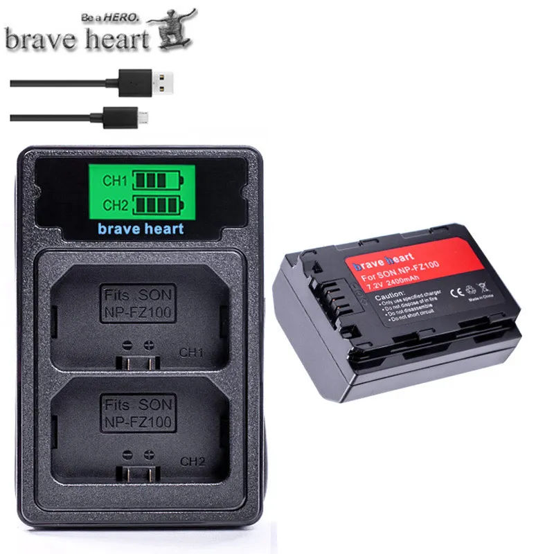 charger and 1battery Акумуляторная батарея NP-FZ100 NP FZ100 NP FZ100 NPFZ100 батареи для камеры sony Alpha 9 A9 9R A9R 9S A9S A7RIII A7R3 7RM3 A7m3 BC-QZ1 - Цвет: charger and 1battery