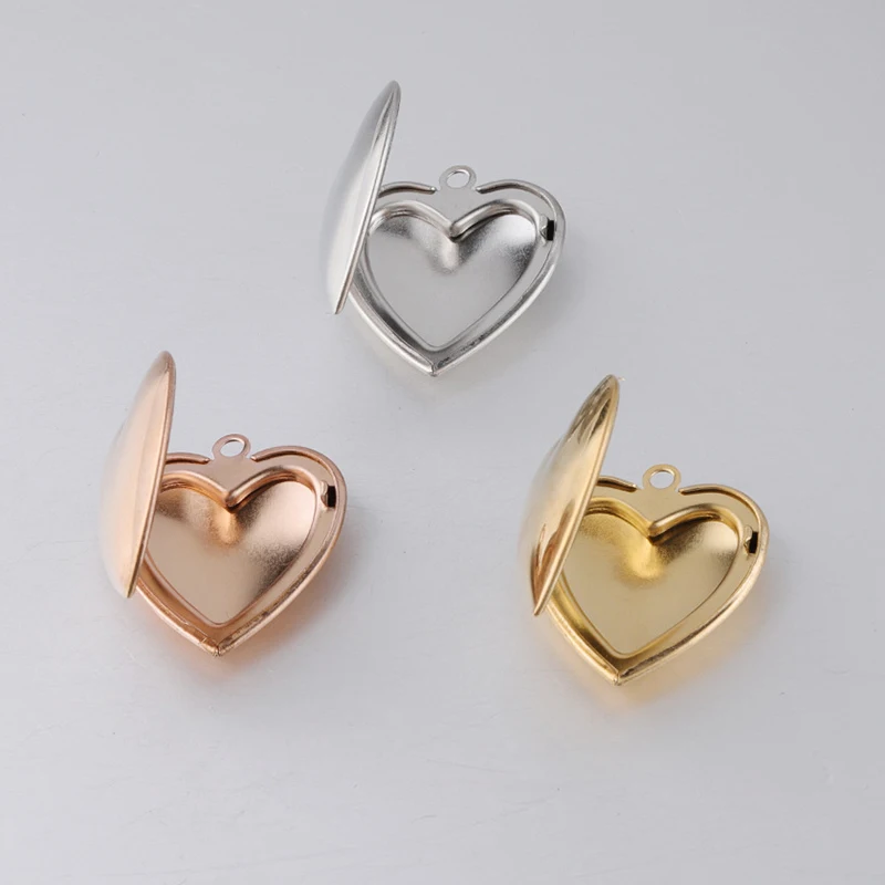 2 шт./лот кулон из нержавеющей стали в форме сердца для пары фоторамка DIY