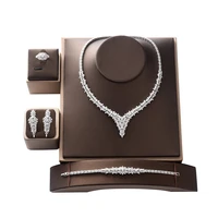 jewelry set hadiyana trendy elegant luxury wedding bridal necklace earrings ring and bracelet jewelry cn1443 conjunto de joyas