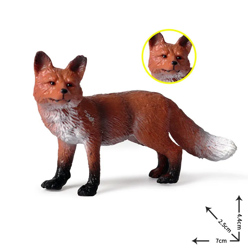 Wild Simulation Fox Animal models Toy plastic vixen cubs figures Gift For Kids figurine dolls Bedroom Decoration | Игрушки и хобби
