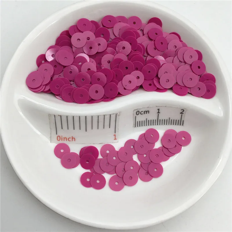 Solid Fuchsia 4 мм 6 мм плоский круглый сплошной ПВХ блестки шитье ремесло для свадебного украшения одежды платье колпачки для обуви DIY - Цвет: Solid Fuchsia