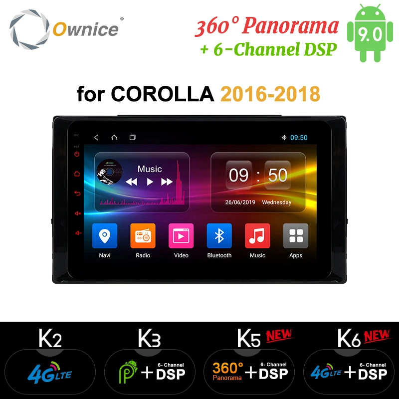 Ownice 8 ядер Android 9 0 автомобильный dvd GPS Navi 4G для Toyota COROLLA 2016 2017 2018 k3 k5 k6 радиоплеер 360