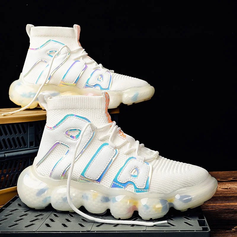 

Men Sneakers All-match Personality Fashion Breathable Athletic Running Walking Gym Damping Shoes Popcorn +TPU Sole