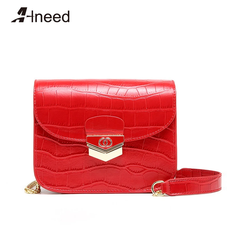 ALNEED сумки для женщин 2019 натуральная кожа Аллигатор лоскут маленькая сумка на