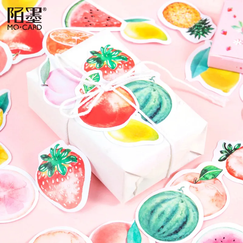 

10 Boxes Decorative Lovely Fruit Candy Adhesive Mo.Card Flake Stickers for Scrapbooking Planner Bullet Journal Cute Stationery