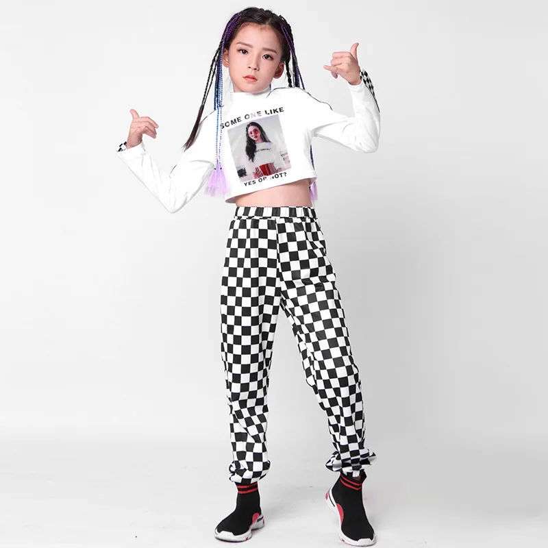 Новинка 2019 весенние детские танцевальные костюмы джаза укороченные топы с