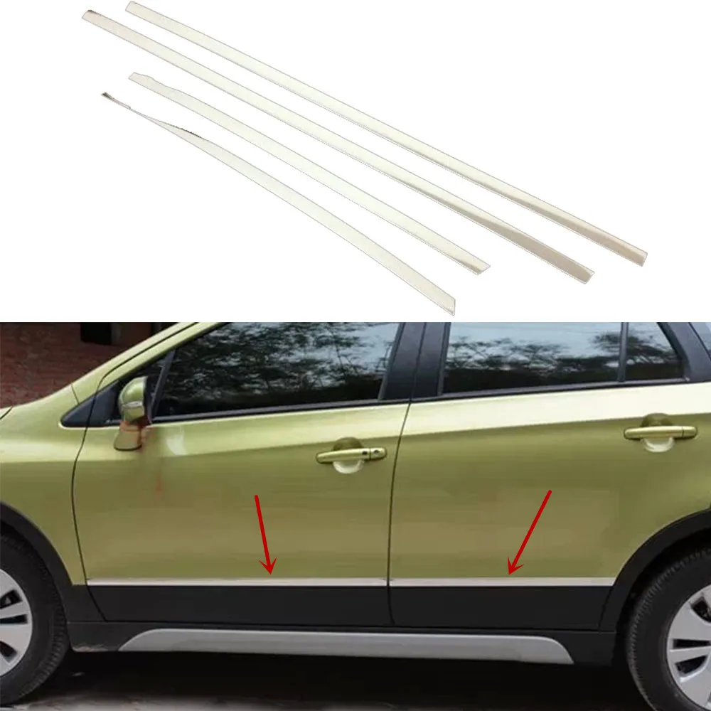 

For Suzuki S-Cross SCross SX4 2017 2018 2019 2020 Cover Stainless Steel Side Door Body Trim Frame Stick Strip Streamer Molding