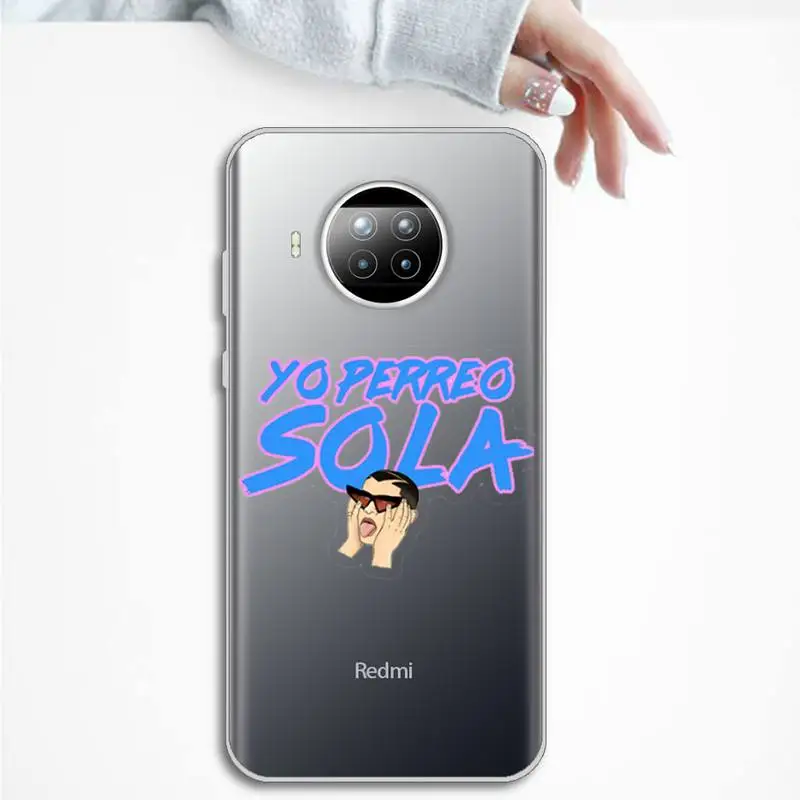 

Yo Perreo Sola Bad Bunny Maluma Phone Case Transparent Clear for Xiaomi Redmi note 10 t 8 9 pro lite 11