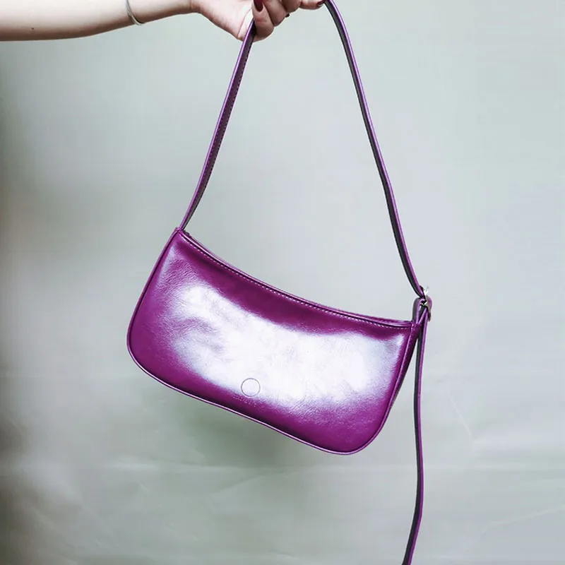 purple Весна лето женские трендовые зеленые белые сумки с одним ремешком из искусственной кожи на молнии сумка на плечо женская сумка универсальная OC703 - Цвет: purple