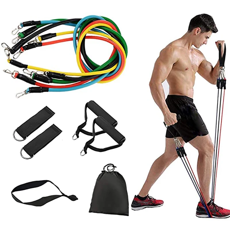 

11pcs Resistance Bands Set Workout Bands Ankle Straps Home Workouts for Resistance Training Physical Therapy Home Workouts