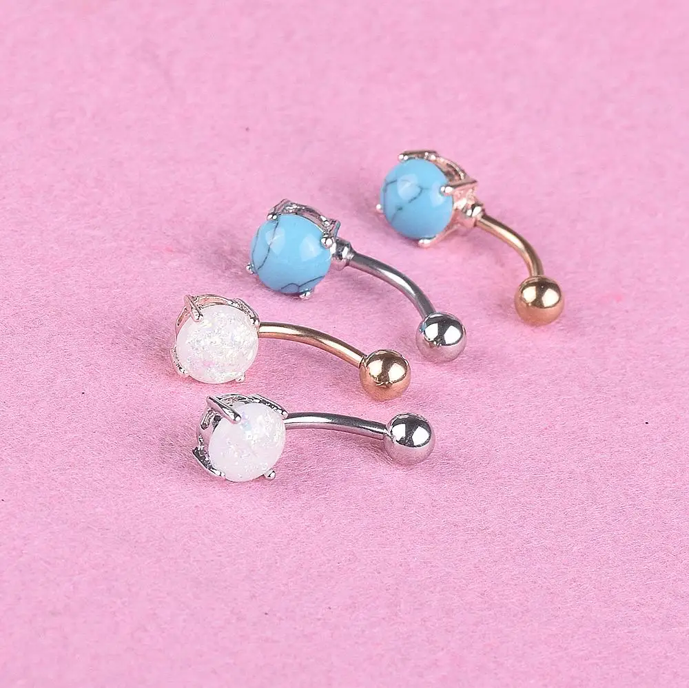 Новый дизайн пупка и кольца тело натуральный ювелирный камень cz драгоценный
