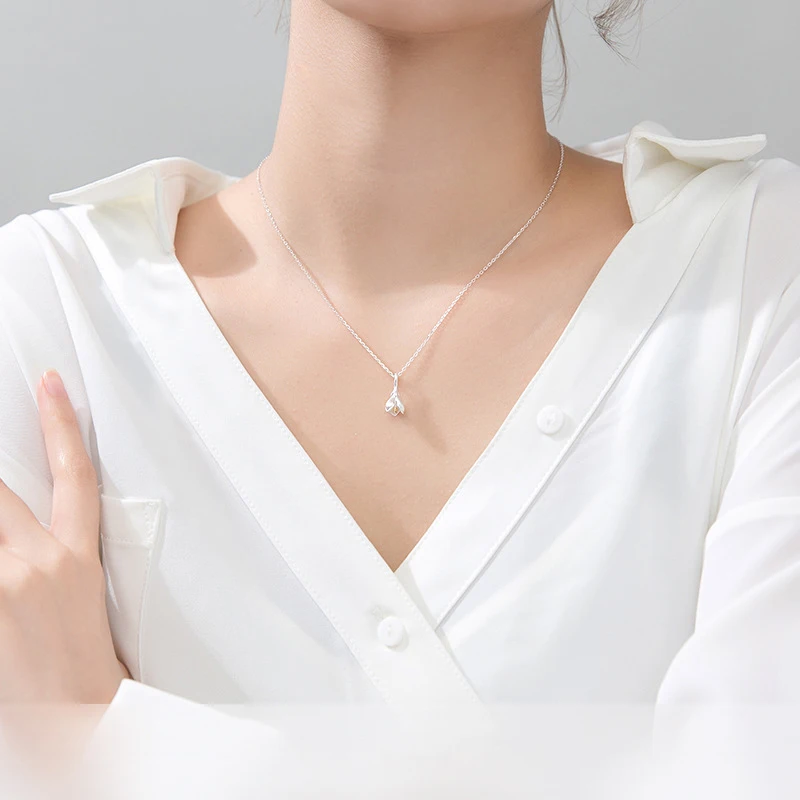 COLUSIWEI Budding золотой цвет цветок магнолии кулон ожерелье для женщин 925 Стерлинговое