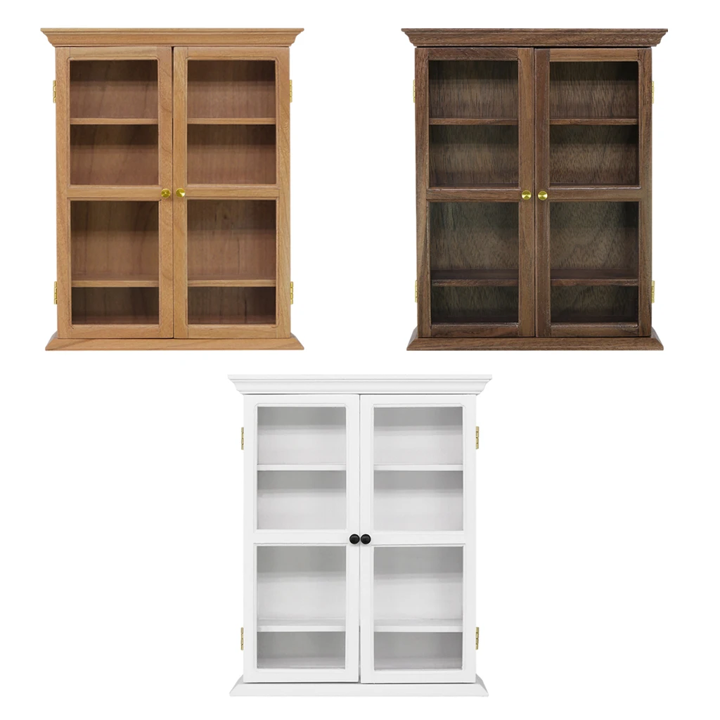 1/6 деревянный настенный шкаф для кукольного домика стойка хранения