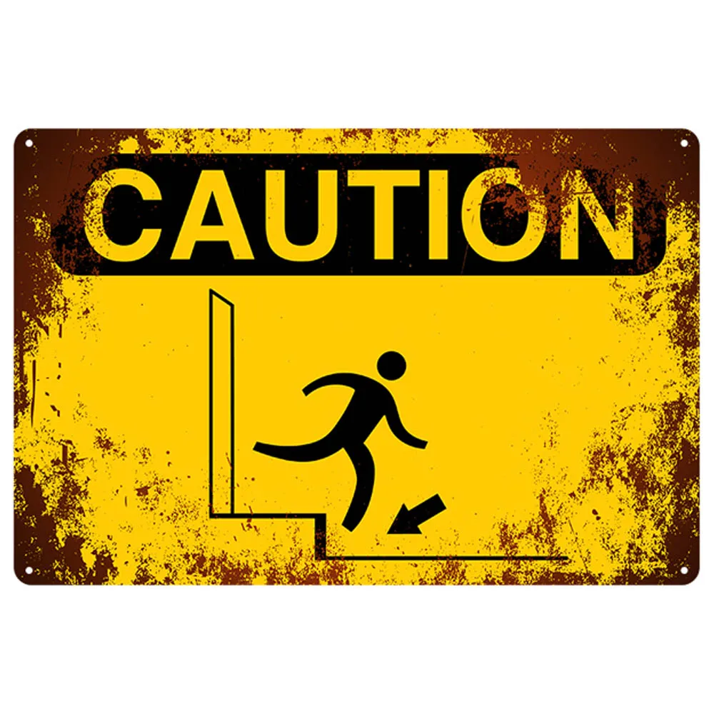 Attention Caution Vintage Metal Tin Signs Dangerous Poster Warning Retro Plaque Wall Decoration | Дом и сад