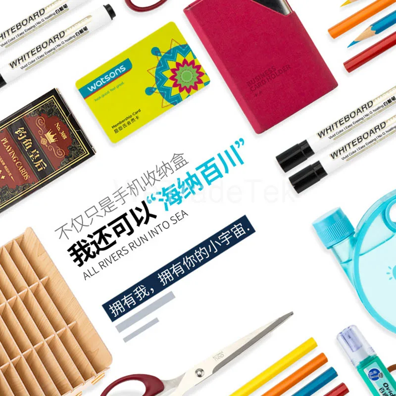 Настольный деревянный ящик для хранения телефона с ЖК-экраном органайзер