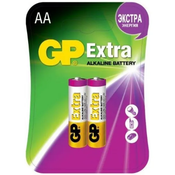Батарея gp extra alkaline 15ax lr6 aa (2шт) блистер|Аккумуляторы| |