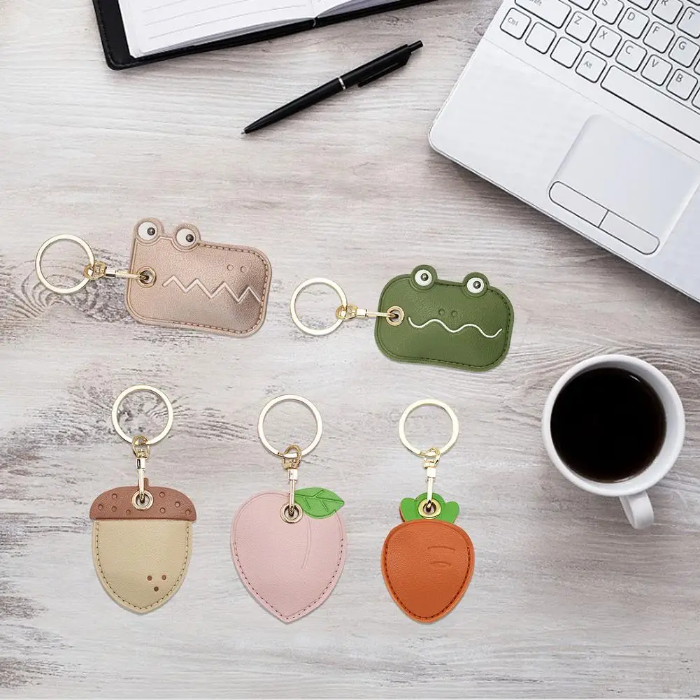 

PU Access Card case Keychain Leather Key Ring Cartoon pattern Card Case bag backpack access card case decoration Keychain