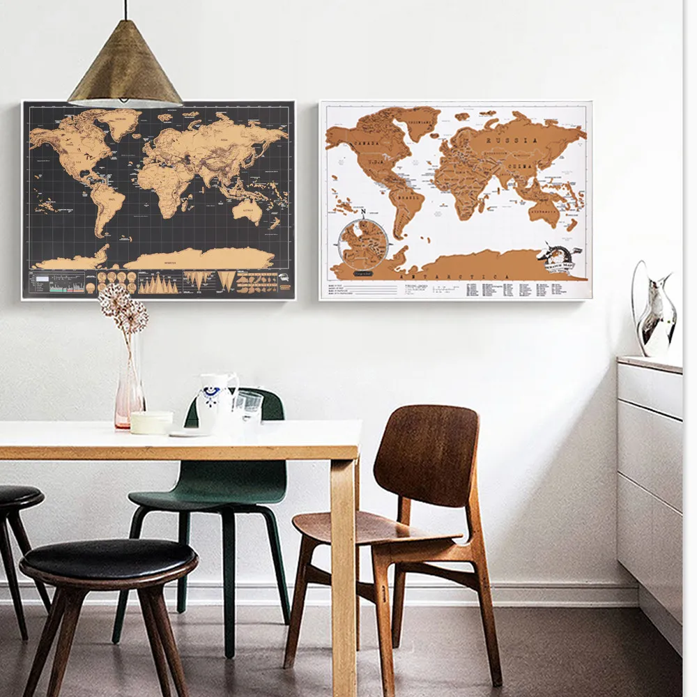 Роскошная стираемая Карта путешествий по миру карта мира для комнаты дома офиса