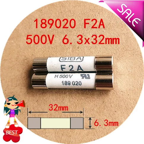 

Fuse F 2 a H500V 189020 7006563 6.3 x32mm ceramic fuse tube molten core