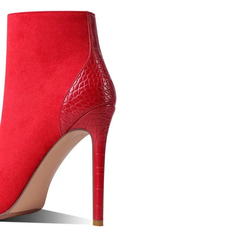 

Fashion Color Matching Women Short Boots Spring Autumn New Sexy Stiletto High-Heeled Lady Shoes Stitching Zipper Ankle Boots