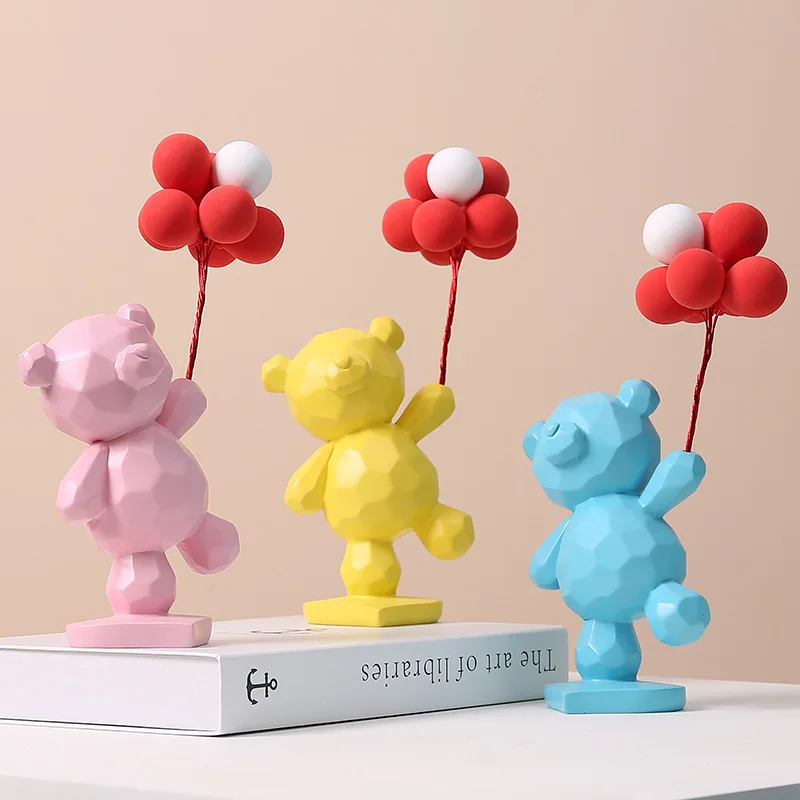 

Статуэтка воздушный шар медведь домашний кавайный Декор подарки на новый год 2022 статуя домашнее украшение из смолы для гостиной Ремесла Ро...