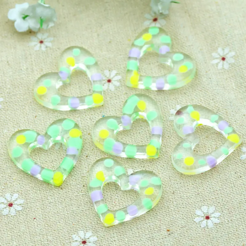 G-Y-PL 10PCS 10 шт. 27X29 мм конфетный Цвет Смола Сердце из кабошона украшения для ремесла скрапбукинга аксессуары для ювелирных изделий - Цвет: G-Y-PL 10PCS