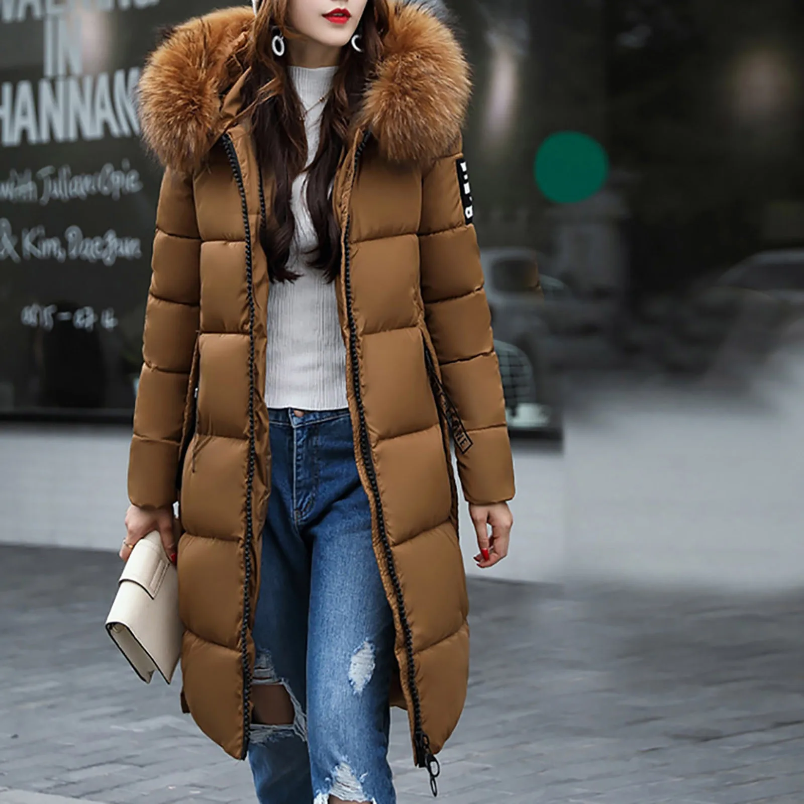 

Winter Women Wool Jacket Coat 2021 Blends Solid Casual Thicker Winter Slim Down Lammy Overcoat Women's Down Пальто Женское Зима