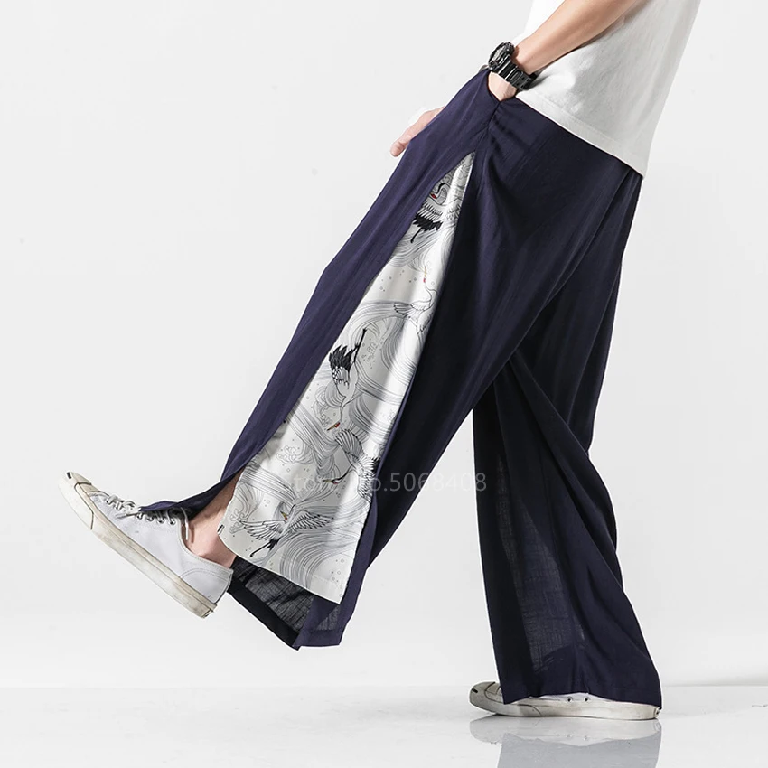 Традиционная одежда в японском стиле кимоно с принтом журавлей юката для мужчин