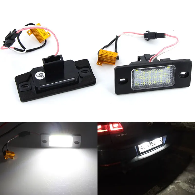 2pcs LED Number License Plate Light Lamp Error Free 1J5943021D 1J5943021A for VW Bora Golf 4 5 Wagon Passat Tiguan Touareg Mk1 - купить по