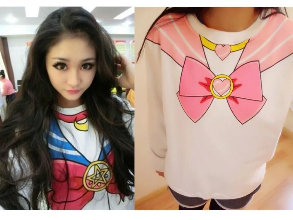 

Sailor Moon Chibiusa Harajuku Sweatshirt Print Top Cute Kawaii Japan Cosplay Anime