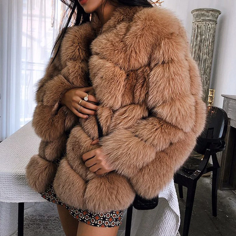 XS 4XL женское меховое пальто больших размеров осенне зимняя плотная теплая мягкая