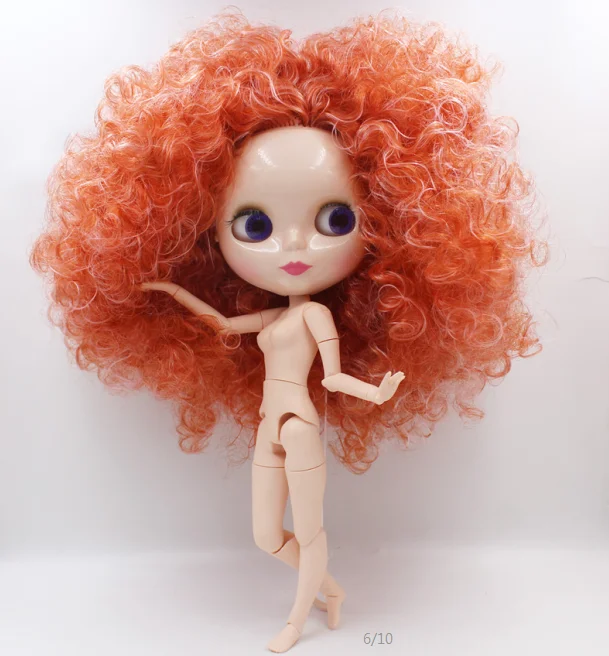 Обнаженная кукла Blyth тяжелые Имбирные короткие вьющиеся волосы |Куклы| |