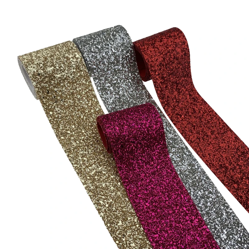 50 ярдов 75 мм Новое поступление объемная Блестящая лента блестящая тканевая