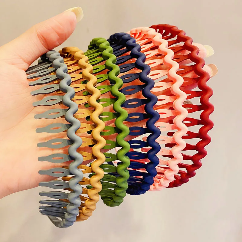 Ободок для волос женский матовый цветной обруч с крупной расческой толстый милый