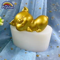 big size 3d pig chocolate silicone mold cute pig kitchen baking fondant cake decorating tools diy candle soap resin mould
