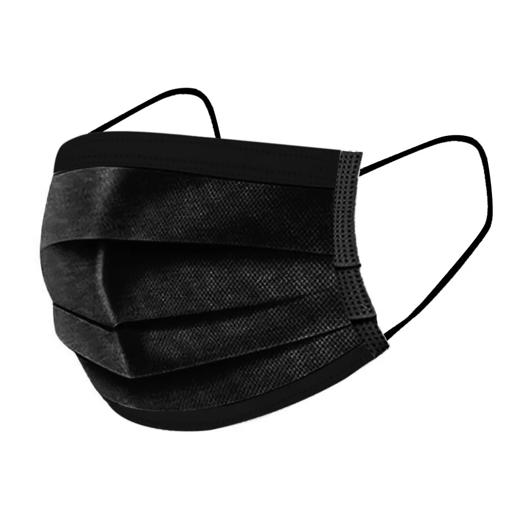 

50pc Black Mask Women Men 3ply Ear Loop Disposable Facemask Mascarillas Negra Maseczka Na Twarz Masque Halloween Cosplay Mask