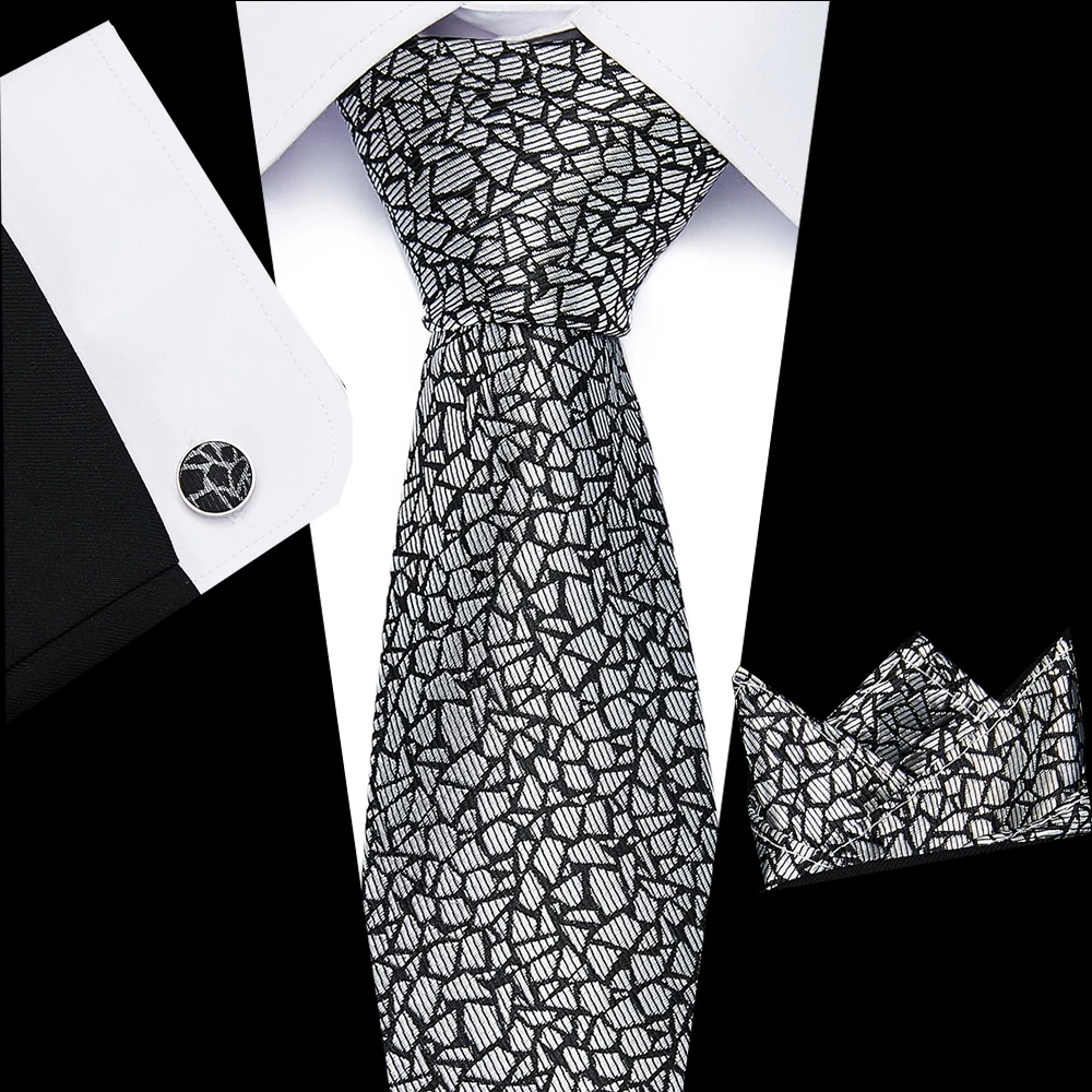 

Wedding Men's Tie Handkerchief Cuffink Necktie Set Jacquard Woven 8 cm 100% Silk Red Soild Necktie Accessories Luxury Bow Tie