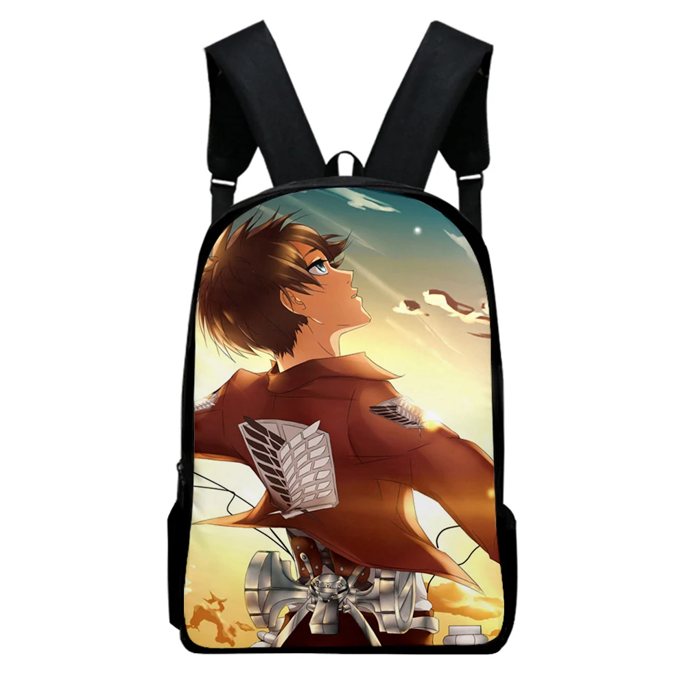 

Mochila japonesa de anime attack on titan, bolsa escolar impermeável de desenho oxford para laptop, para meninos e meninas, 2021