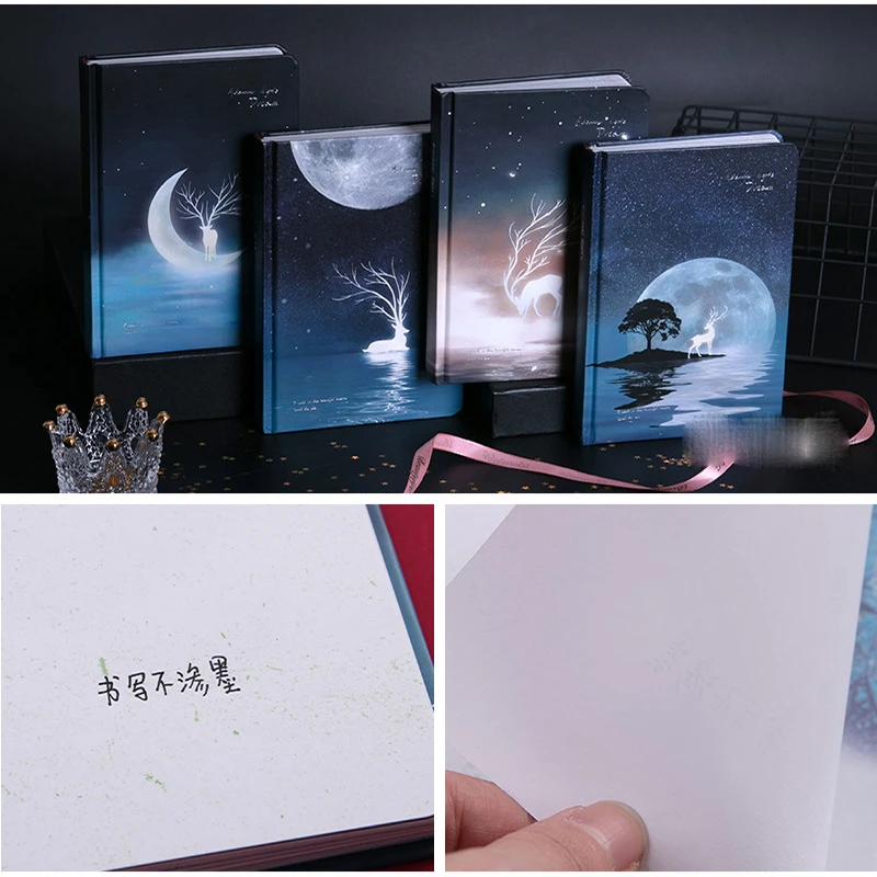 Милый олень световой дневник рисунок блокнот скетчбук 128 листов Kawaii Тетрадь