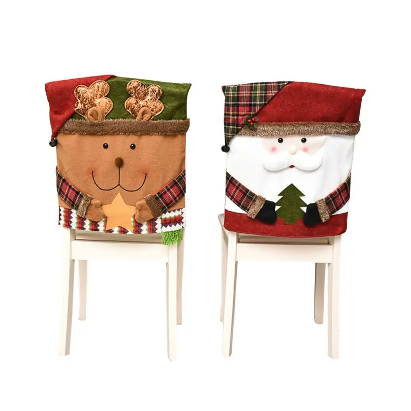 

Merry Christmas Santa Hat Chair Cover Christmas Dinner Table Decoration