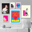 Современная Феминистская индийская комната Декор холст картина цветной тигр Ретро эстетика Поп-Арт Цитата постер Dorm принты для домашнего декора картина