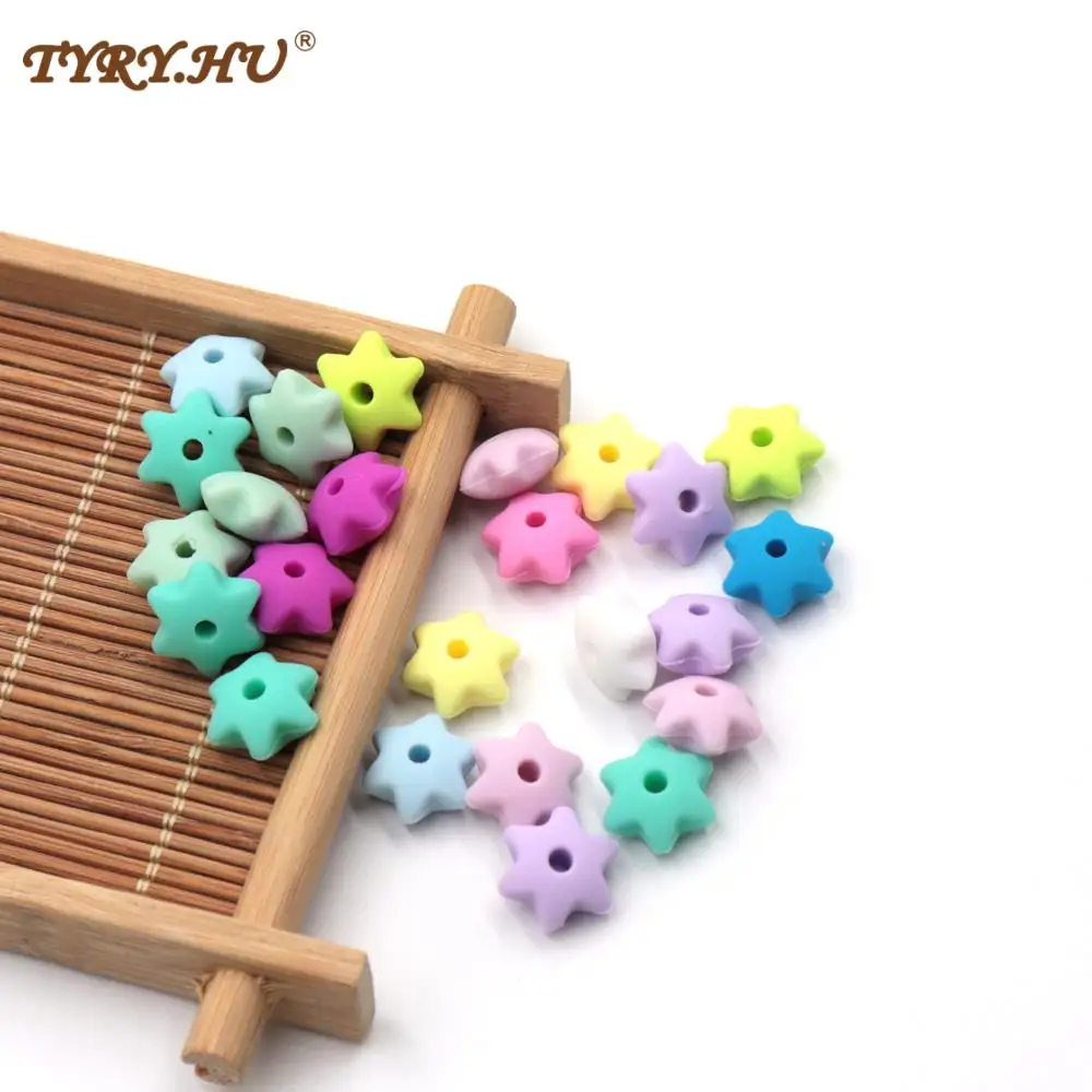 TYRY.HU 20Pcs Lentil Silicone Beads 12mm Food Grade Rodent DIY Baby Pendant Necklace Baby Teether children's products