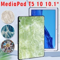 tablet case for huawei mediapad t5 10 10 1 inch anti fall marble series slim cover case free stylus