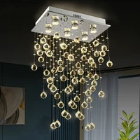 living room modern led chandelier crystal luxury rectangle pendant lamp restaurant bedroom lobby villa decoration hanging light