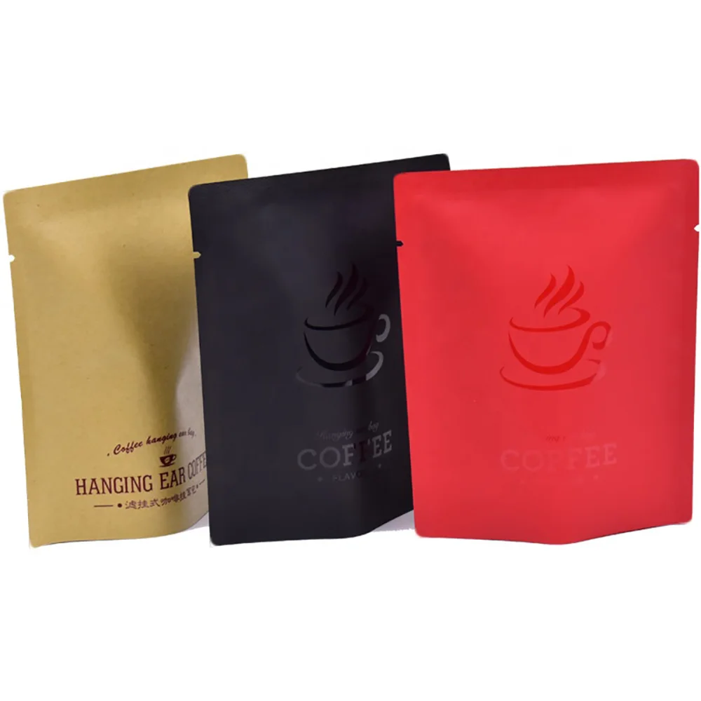 

200PCS Custom Logo Aluminum Foil Hanging Ear 50g Coffee Packaging Bag