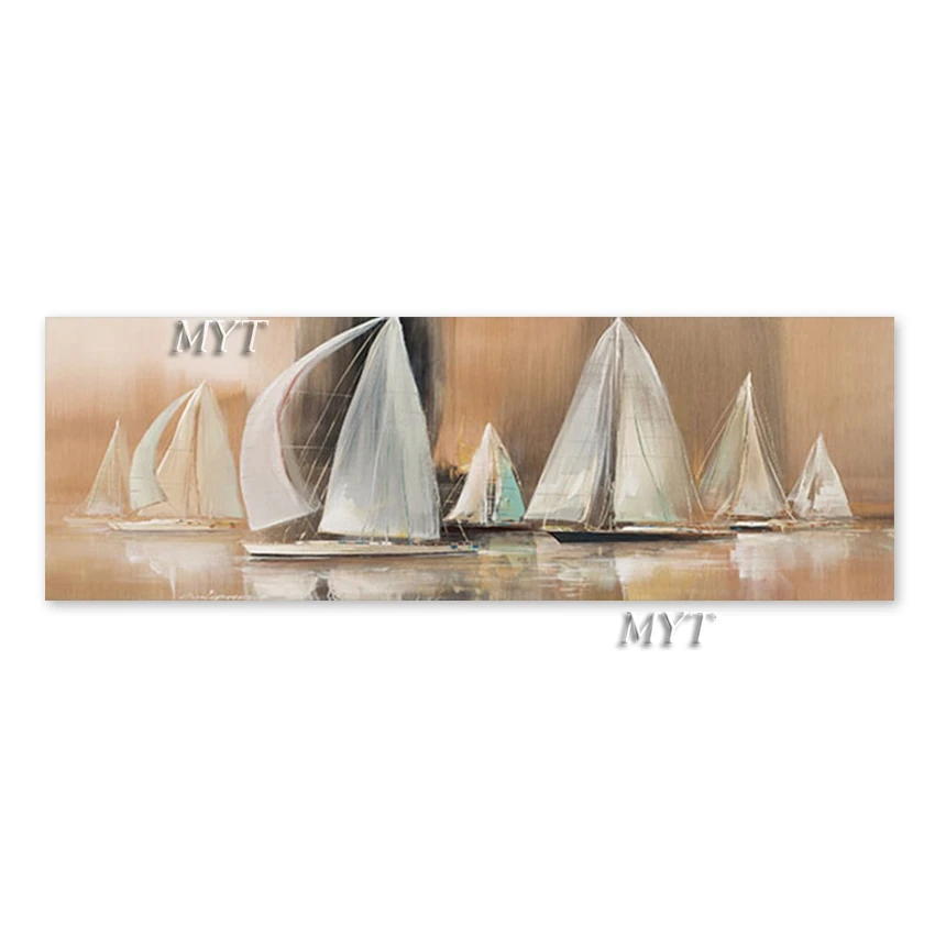 Dripship большая абстрактная простая парусная лодка на холсте морская масляная
