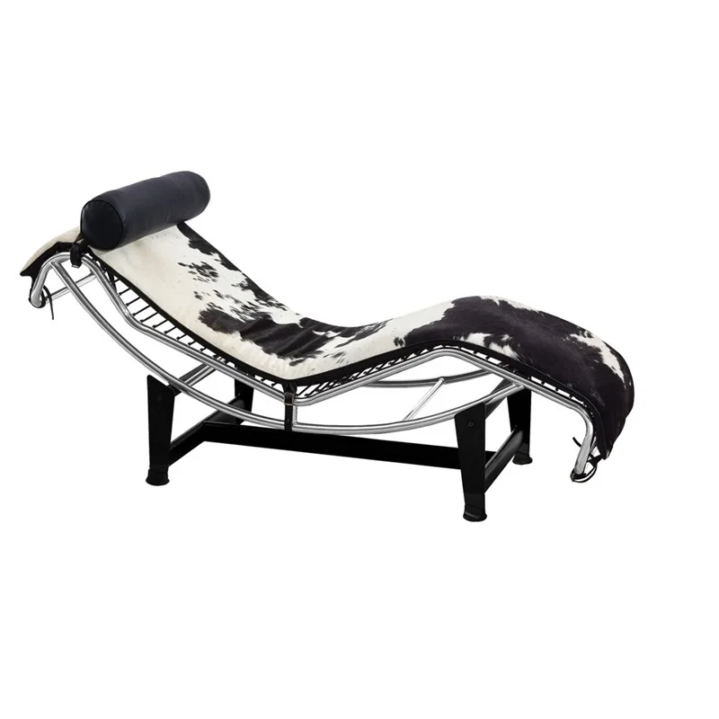 

U-BEST Modern cowhide lounge chair pony leather Le Corbusier LC4 chaise lounge,Home furniture replica bedroom furniture
